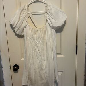 White Puff Sleeve Dress